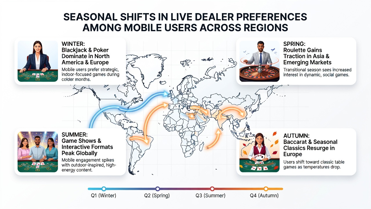 Saisonale Analysen von Live-Dealer-Nutzung auf mobilen Geräten in unterschiedlichen geografischen Zonen