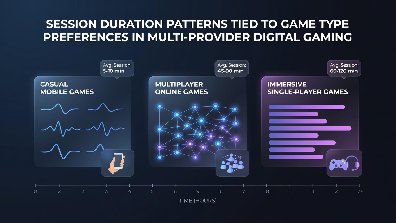 Visualisierung von Sitzungsdauer-Mustern nach Spielkategorien in Multi-Provider-Plattformen