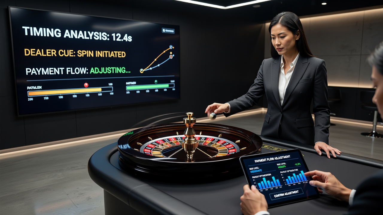 Roulette-Tisch mit Live-Dealer und Timing-Elementen